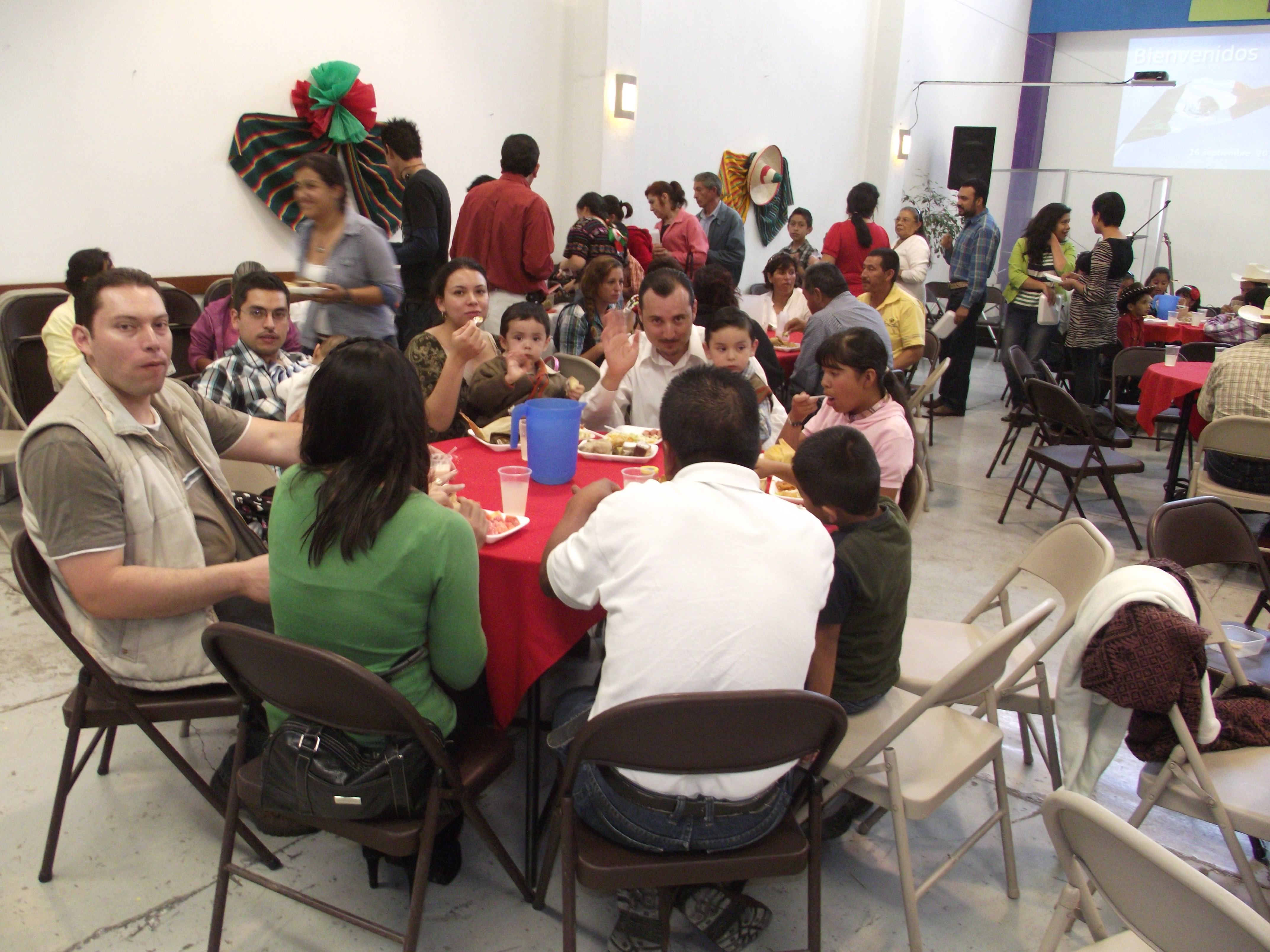 Eating lunch together, Mexican Independence Day, 2012