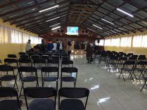 This is the building that used to be a chicken barn and has now been converted into a beautiful church building.